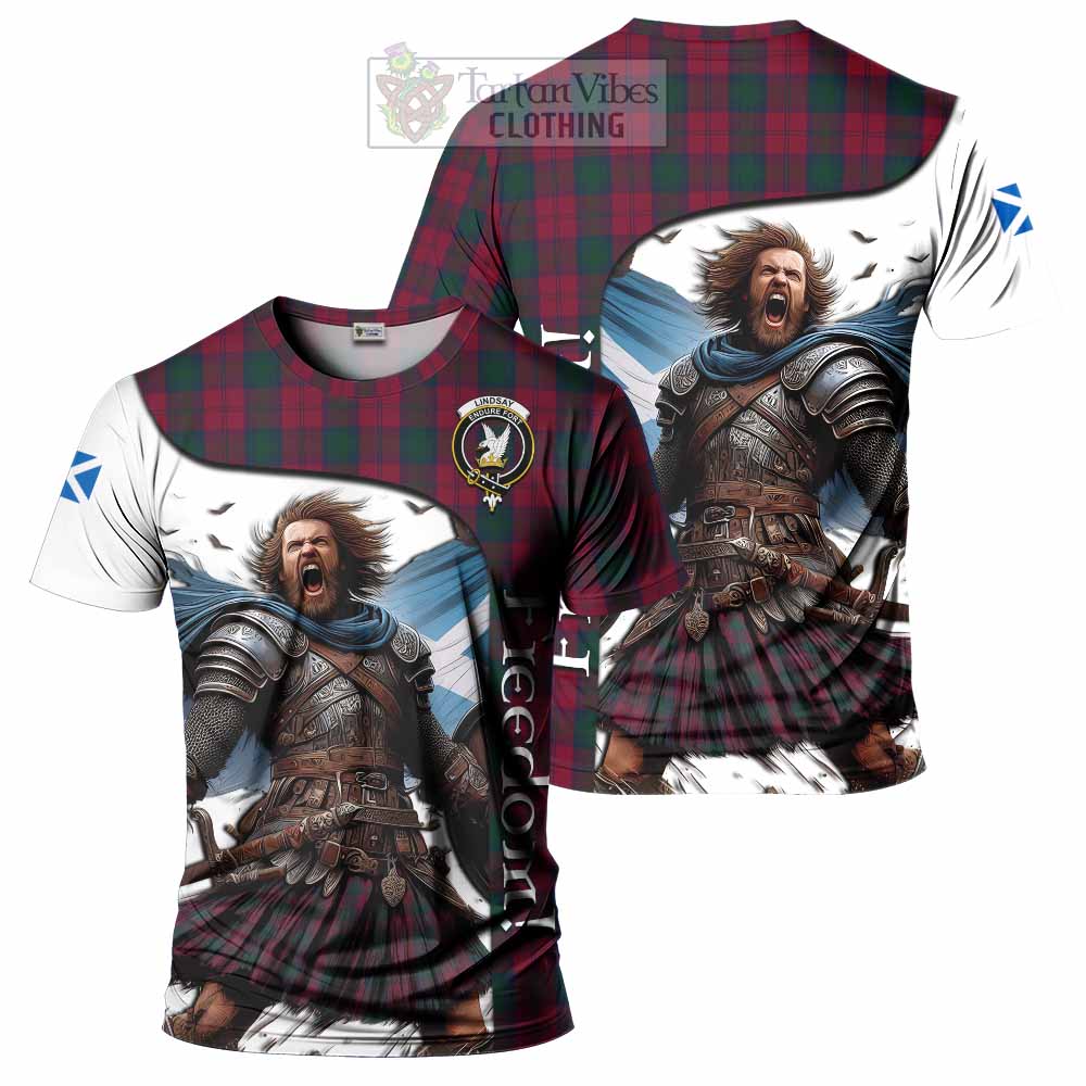 Lindsay Crest Tartan T-Shirt Inspired by the Freedom of Scottish Warrior