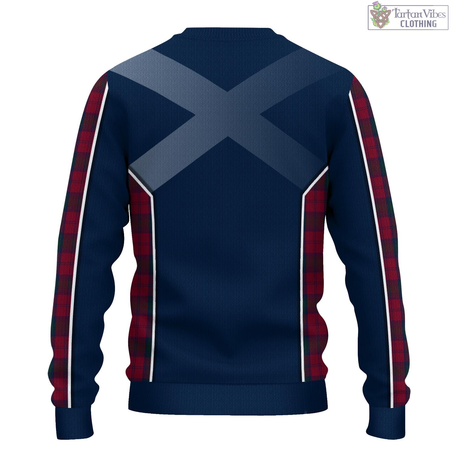 Tartan Vibes Clothing Lindsay Tartan Knitted Sweatshirt with Family Crest and Scottish Thistle Vibes Sport Style