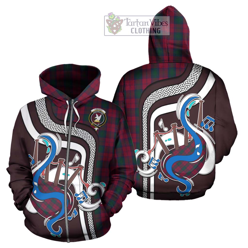 Tartan Vibes Clothing Lindsay Tartan Hoodie with Epic Bagpipe Style