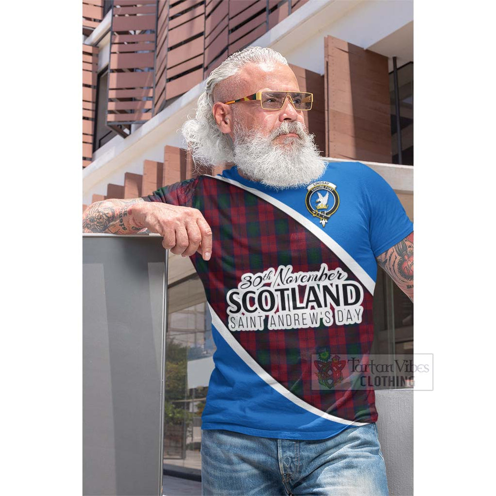 Tartan Vibes Clothing Lindsay Family Crest Tartan Cotton T-shirt Celebrate Saint Andrew's Day in Style