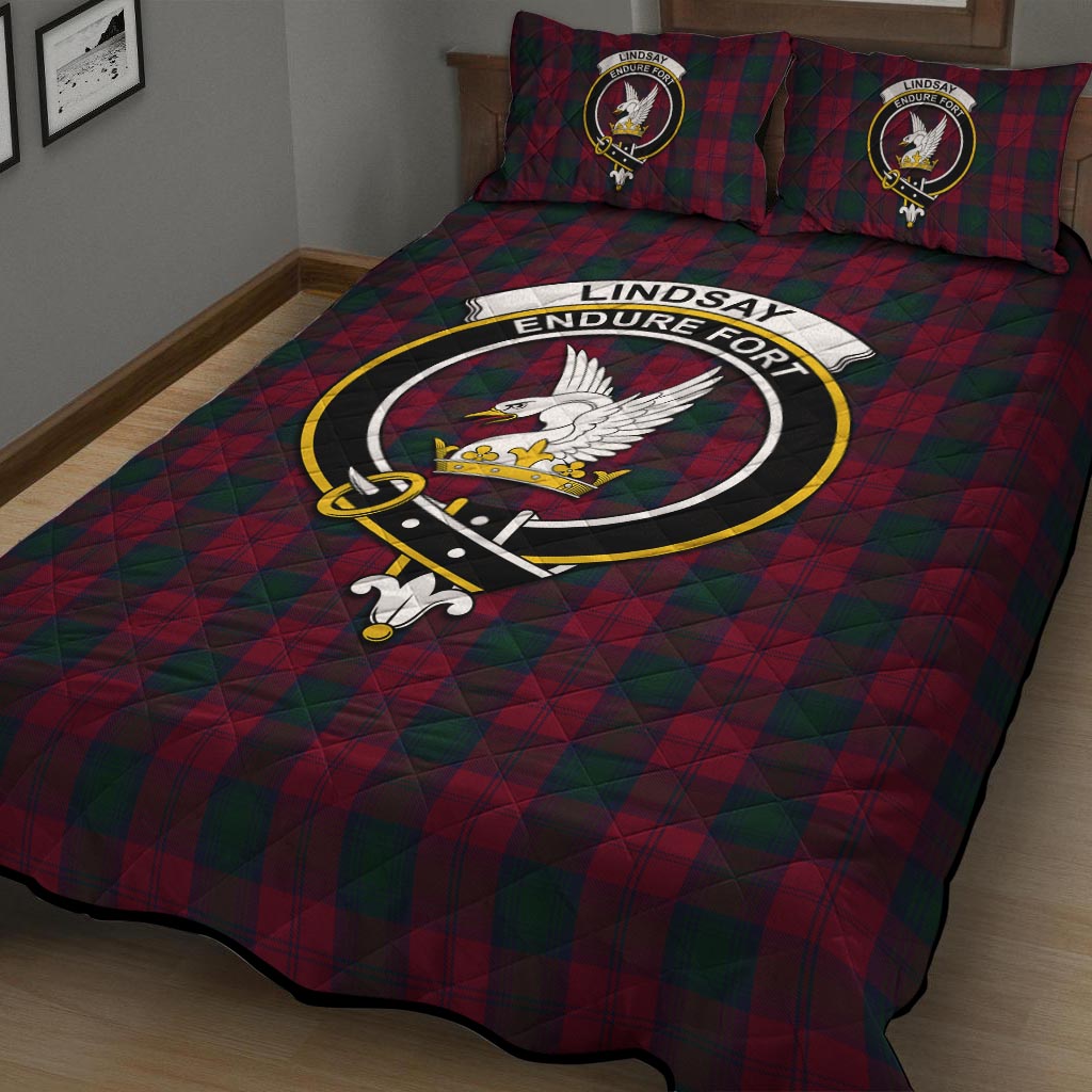 Lindsay Tartan Quilt Bed Set with Family Crest - Tartan Vibes Clothing