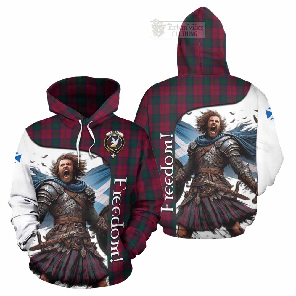 Tartan Vibes Clothing Lindsay Crest Tartan Hoodie Inspired by the Freedom of Scottish Warrior