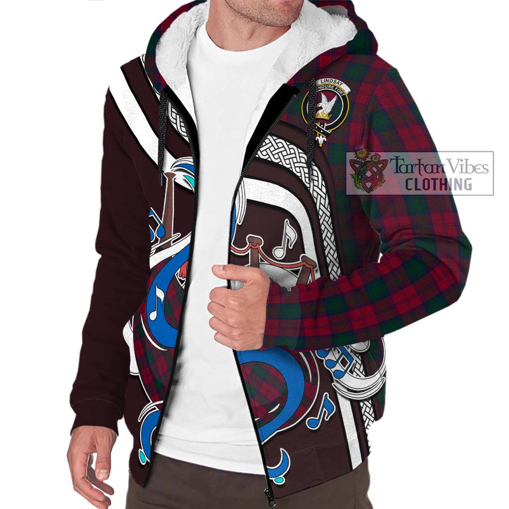 Lindsay Tartan Sherpa Hoodie with Epic Bagpipe Style Unisex - Tartanvibesclothing Shop