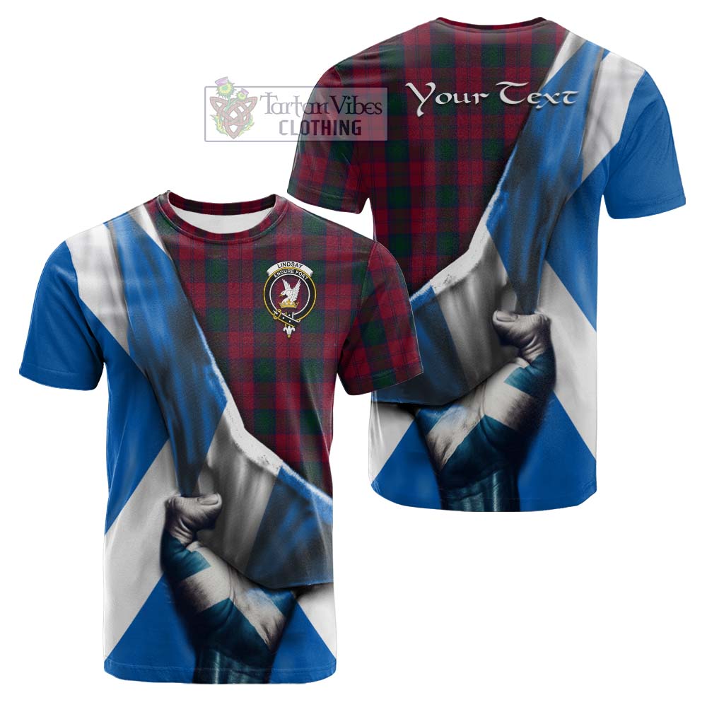 Tartan Vibes Clothing Lindsay Tartan Cotton T-shirt with Family Crest Scotland Patriotic Style