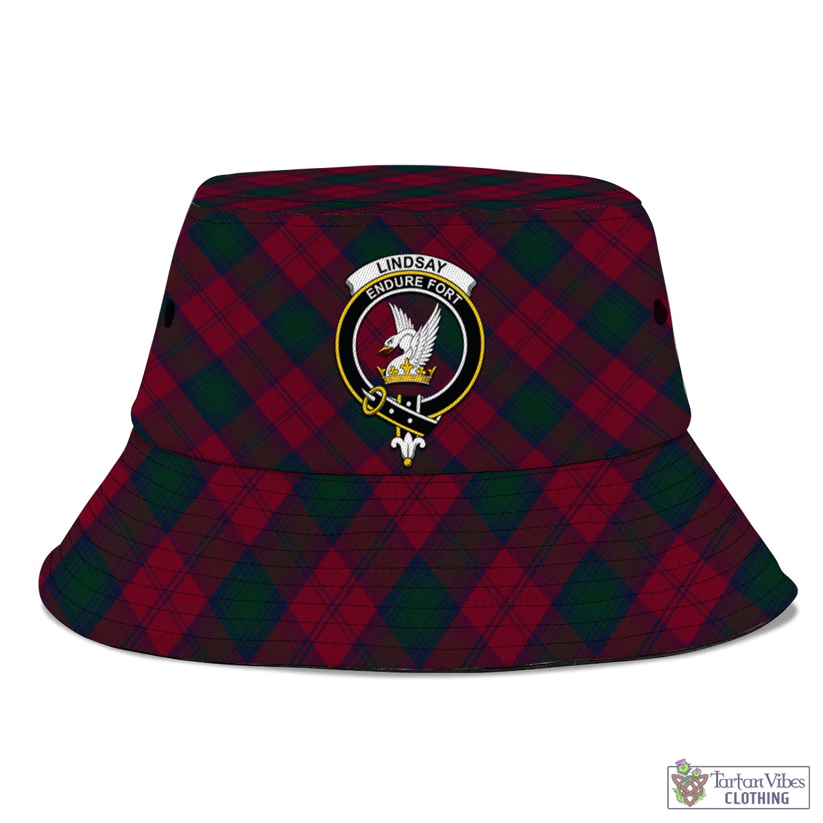 Tartan Vibes Clothing Lindsay Tartan Bucket Hat with Family Crest