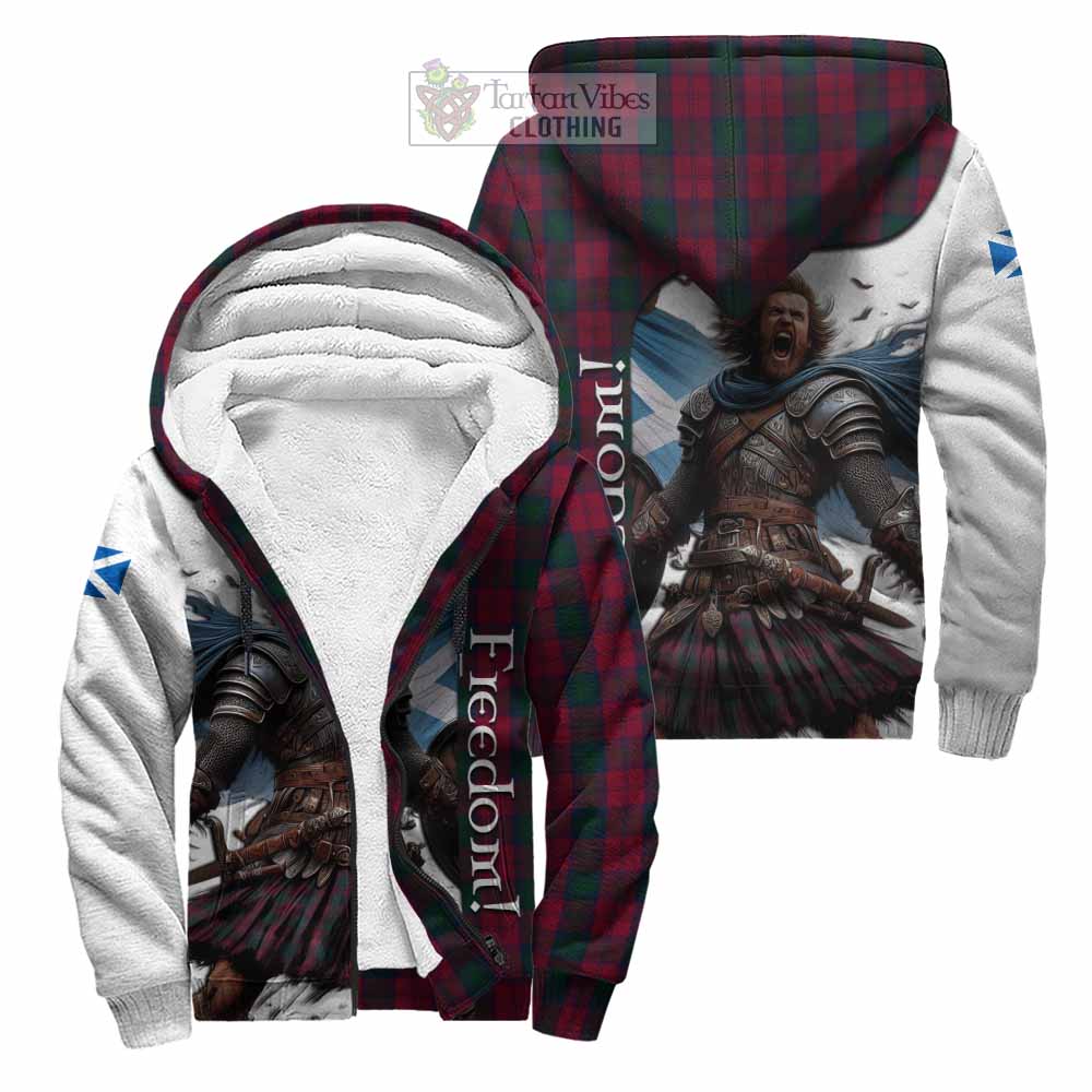 Tartan Vibes Clothing Lindsay Crest Tartan Sherpa Hoodie Inspired by the Freedom of Scottish Warrior