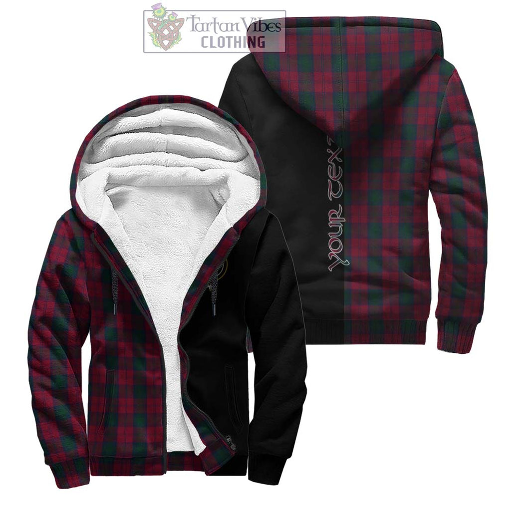 Lindsay Tartan Sherpa Hoodie with Family Crest and Half Of Me Style Unisex - Tartanvibesclothing Shop