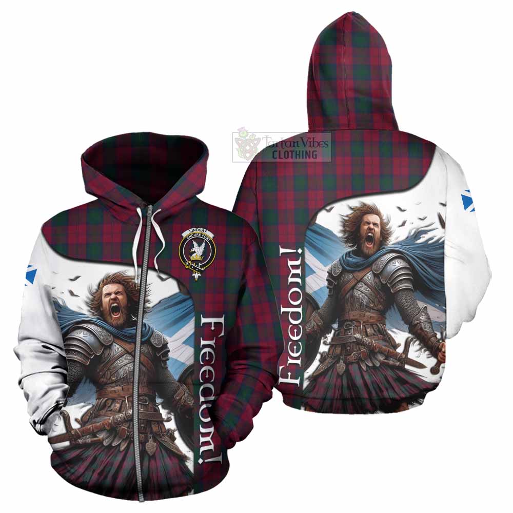 Tartan Vibes Clothing Lindsay Crest Tartan Hoodie Inspired by the Freedom of Scottish Warrior