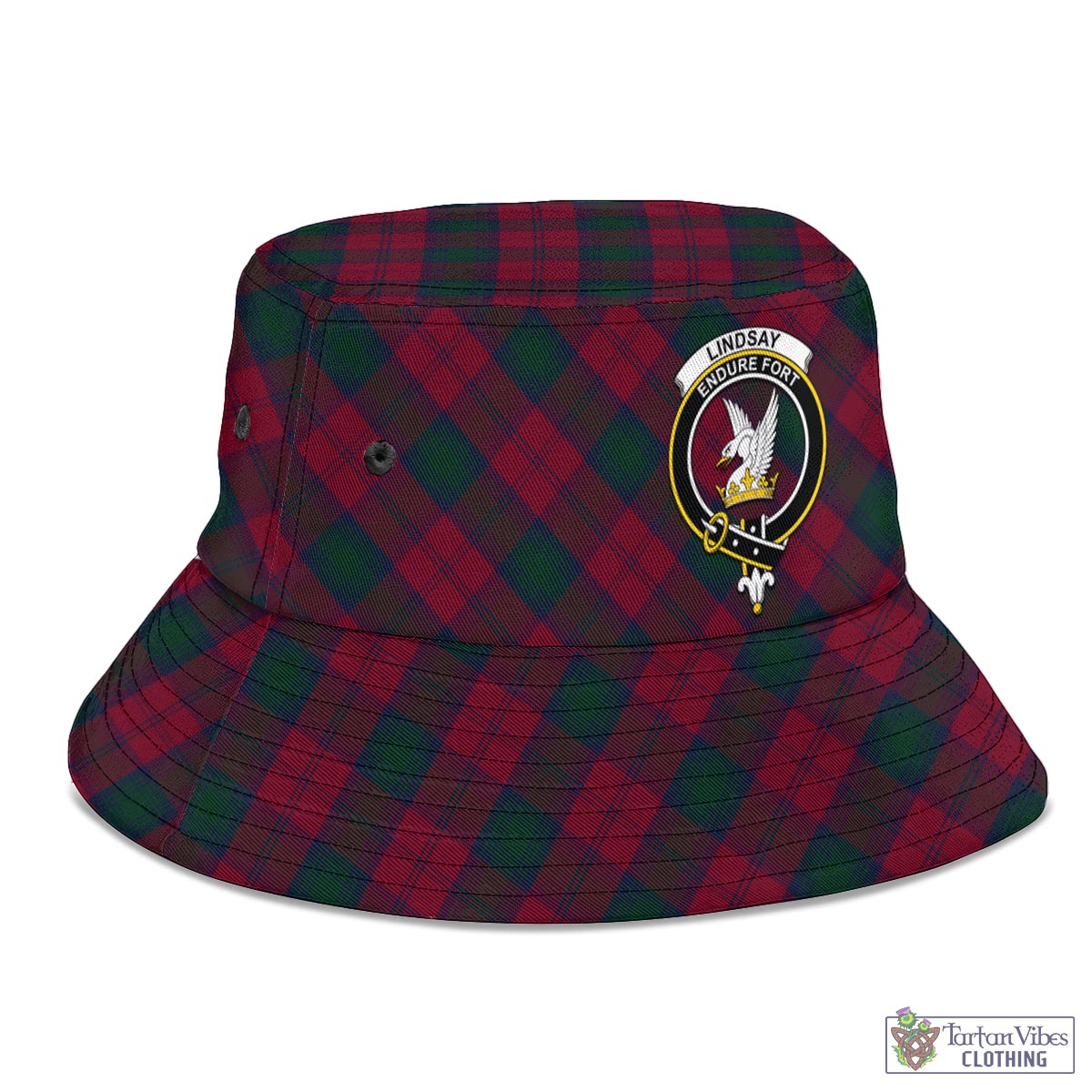 Tartan Vibes Clothing Lindsay Tartan Bucket Hat with Family Crest