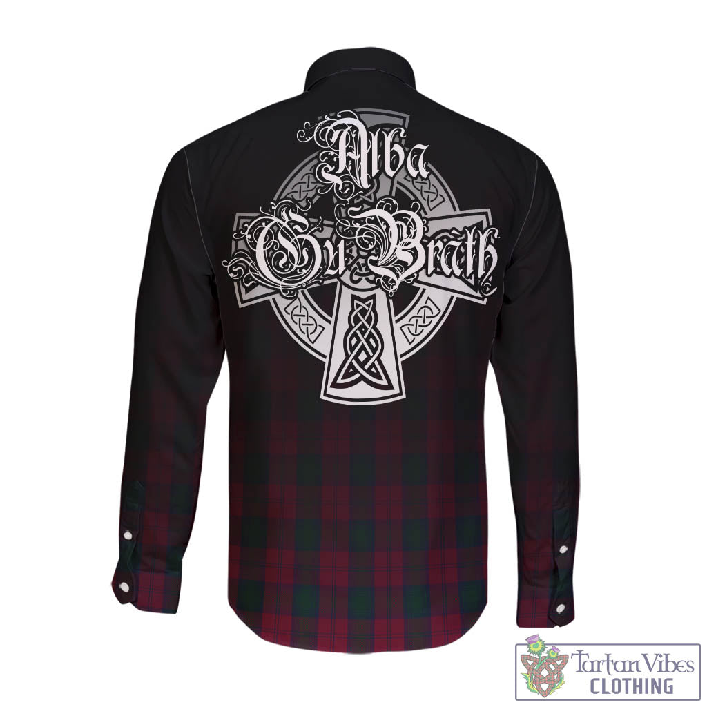 Tartan Vibes Clothing Lindsay Tartan Long Sleeve Button Up Featuring Alba Gu Brath Family Crest Celtic Inspired