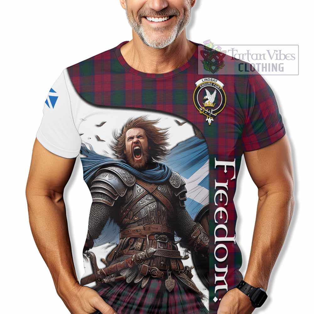 Lindsay Crest Tartan T-Shirt Inspired by the Freedom of Scottish Warrior