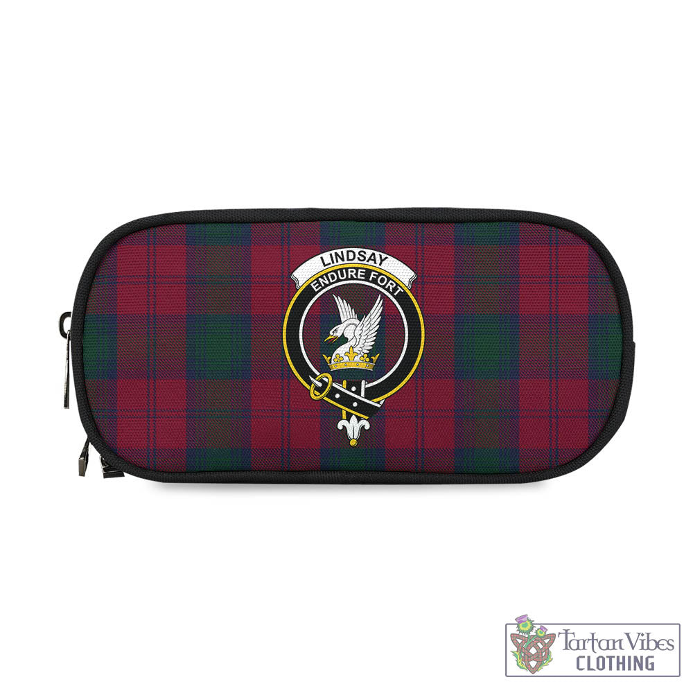 Tartan Vibes Clothing Lindsay Tartan Pen and Pencil Case with Family Crest