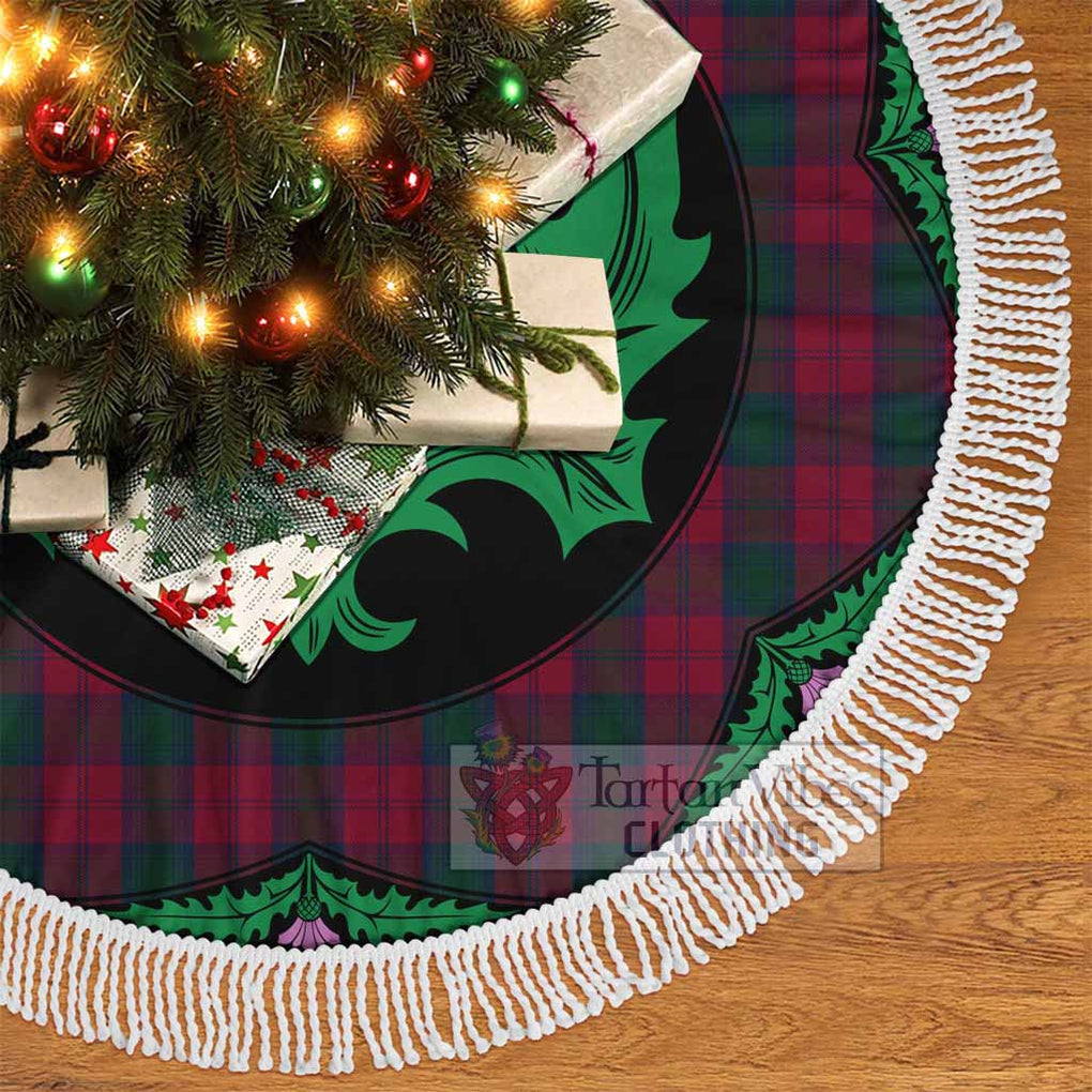 Tartan Vibes Clothing Lindsay Tartan Christmas Tree Skirt Scottish Thistle Style