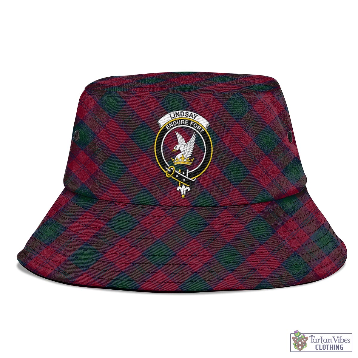 Tartan Vibes Clothing Lindsay Tartan Bucket Hat with Family Crest