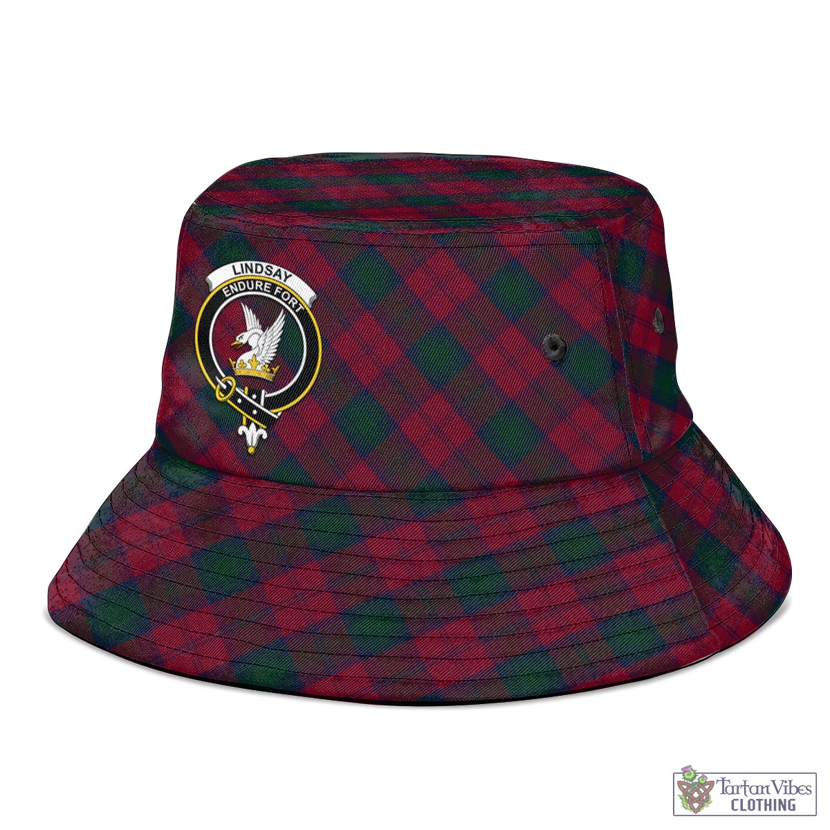 Tartan Vibes Clothing Lindsay Tartan Bucket Hat with Family Crest