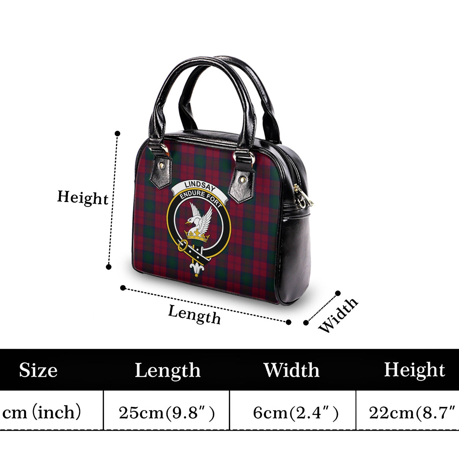 Lindsay Tartan Shoulder Handbags with Family Crest - Tartanvibesclothing