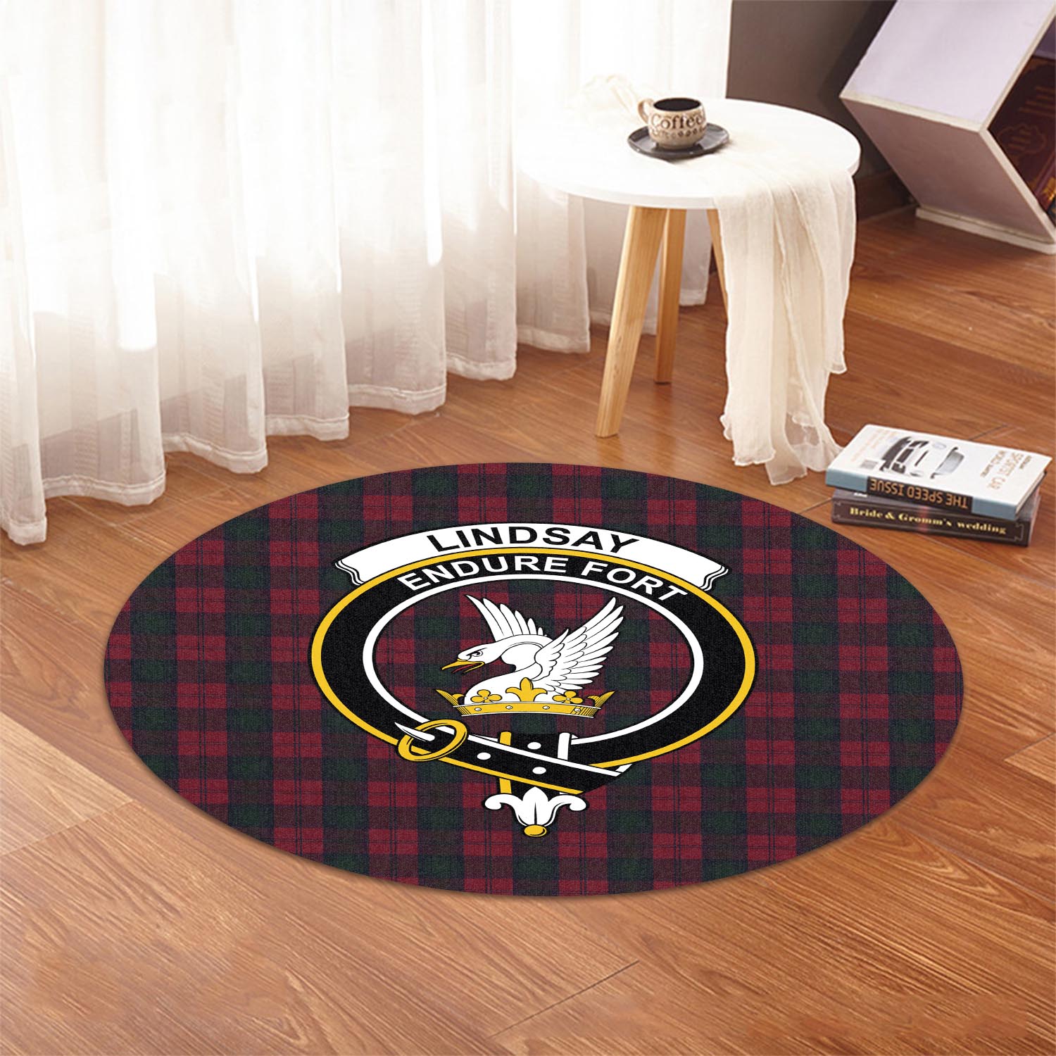 lindsay-tartan-round-rug-with-family-crest