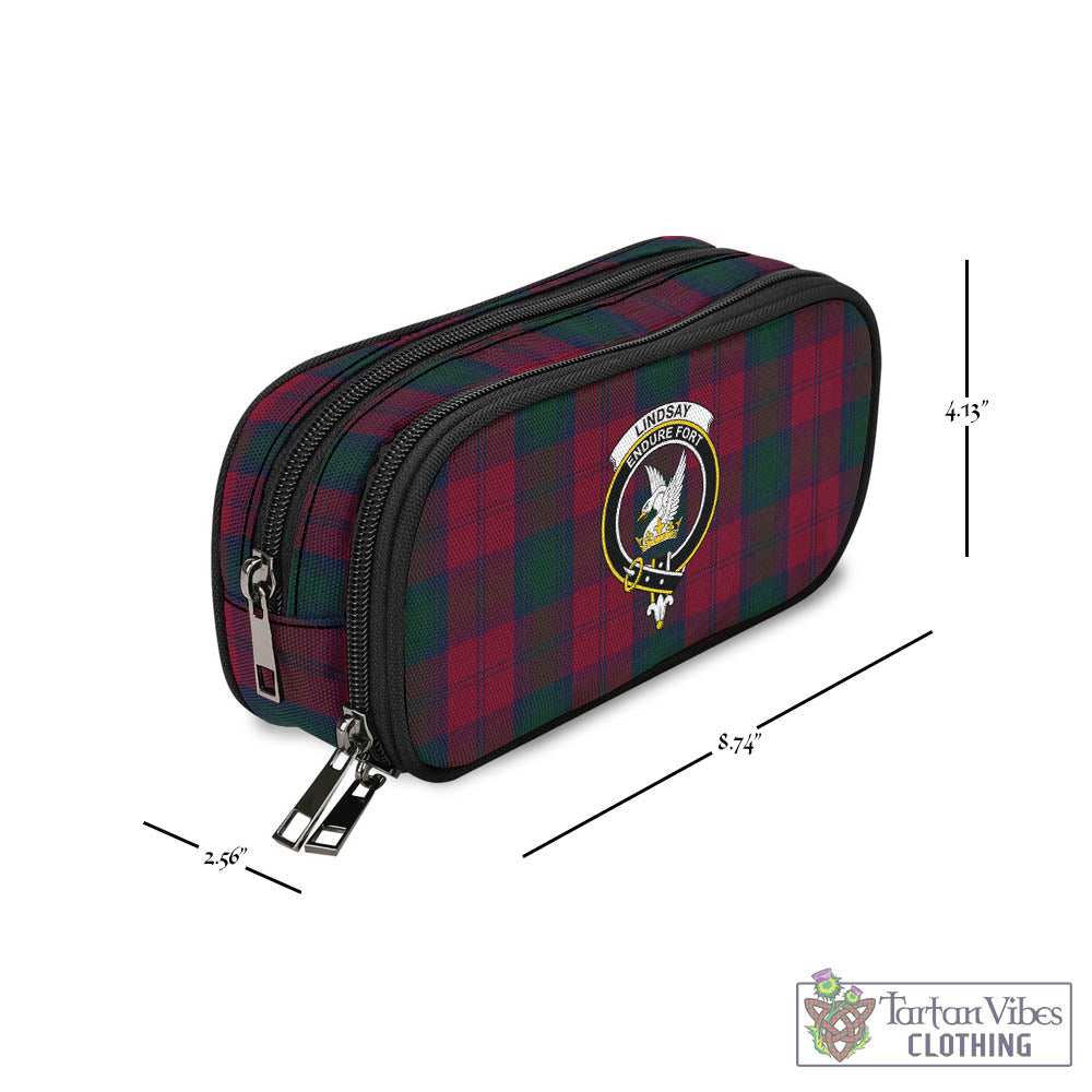 Tartan Vibes Clothing Lindsay Tartan Pen and Pencil Case with Family Crest