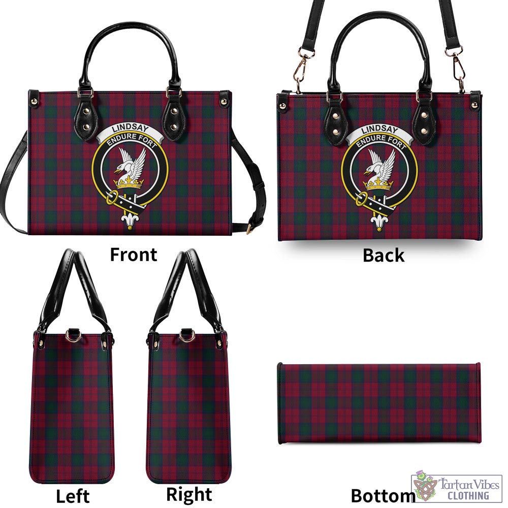 Tartan Vibes Clothing Lindsay Tartan Luxury Leather Handbags with Family Crest