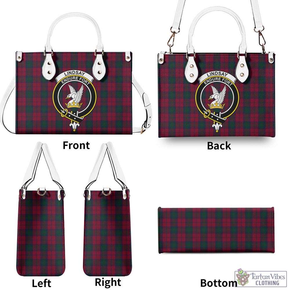 Tartan Vibes Clothing Lindsay Tartan Luxury Leather Handbags with Family Crest