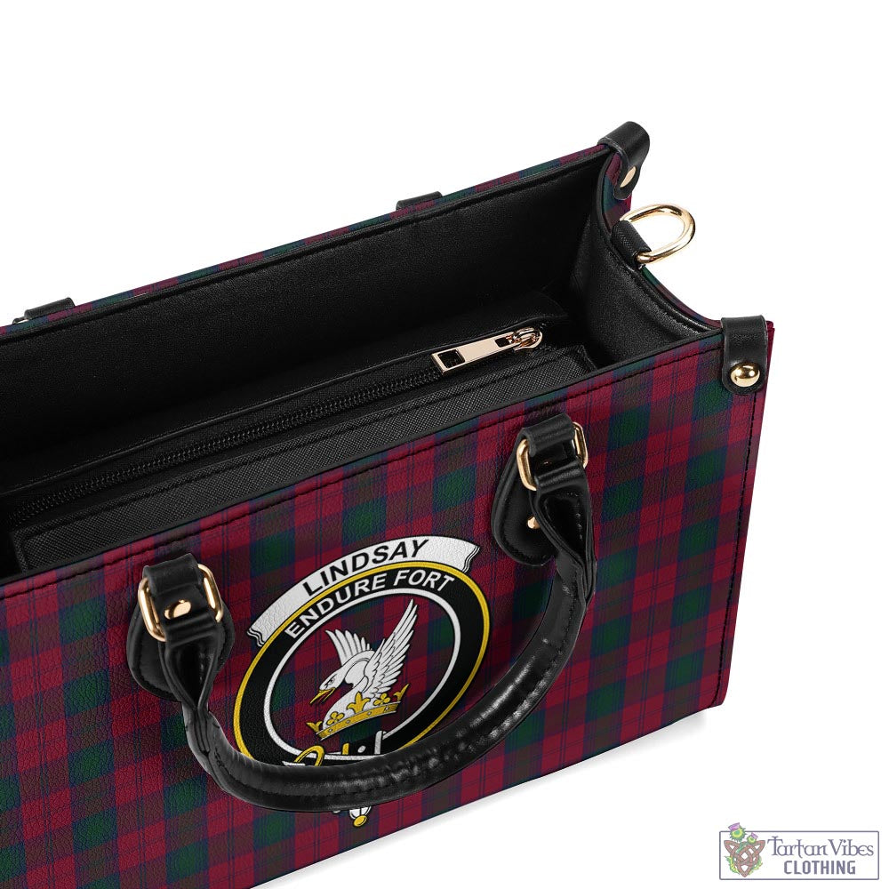 Tartan Vibes Clothing Lindsay Tartan Luxury Leather Handbags with Family Crest