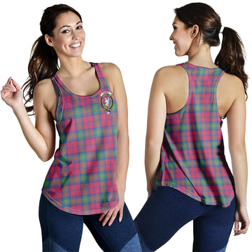 Lindsay Ancient Tartan Women Racerback Tanks with Family Crest