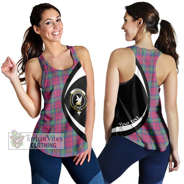 Lindsay Ancient Tartan Women's Racerback Tanks with Family Crest Circle Style