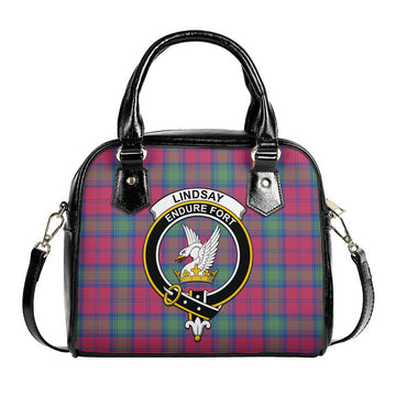 Lindsay Ancient Tartan Shoulder Handbags with Family Crest