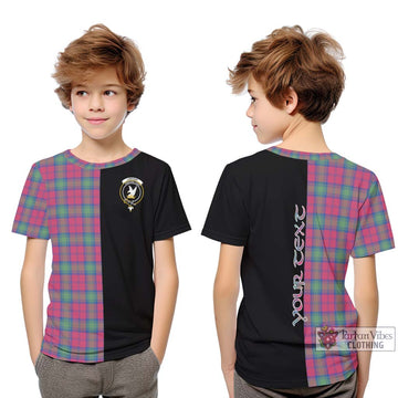 Lindsay Ancient Tartan Kid T-Shirt with Family Crest and Half Of Me Style