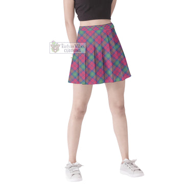 Lindsay Ancient Tartan Women's Plated Mini Skirt Cross Style