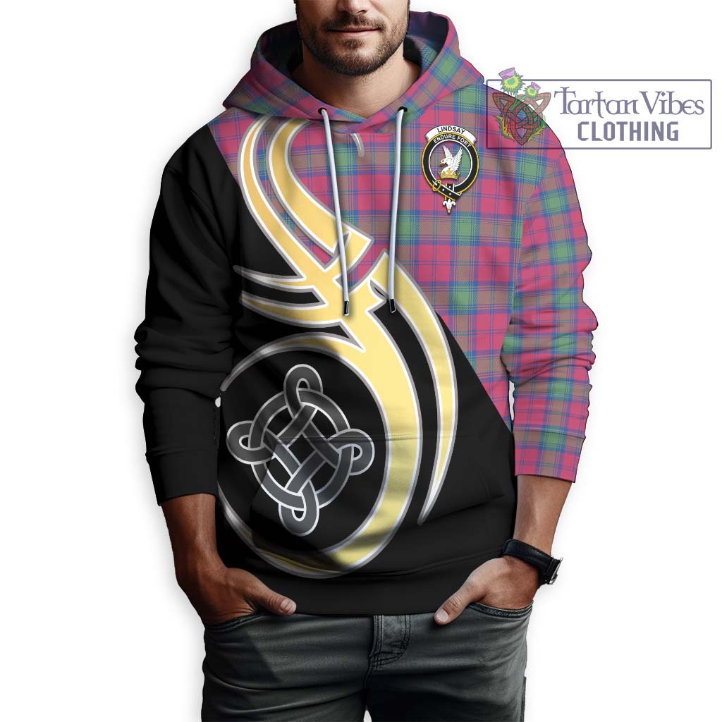 Lindsay Ancient Tartan Hoodie with Family Crest and Celtic Symbol Style Zip Hoodie - Tartan Vibes Clothing