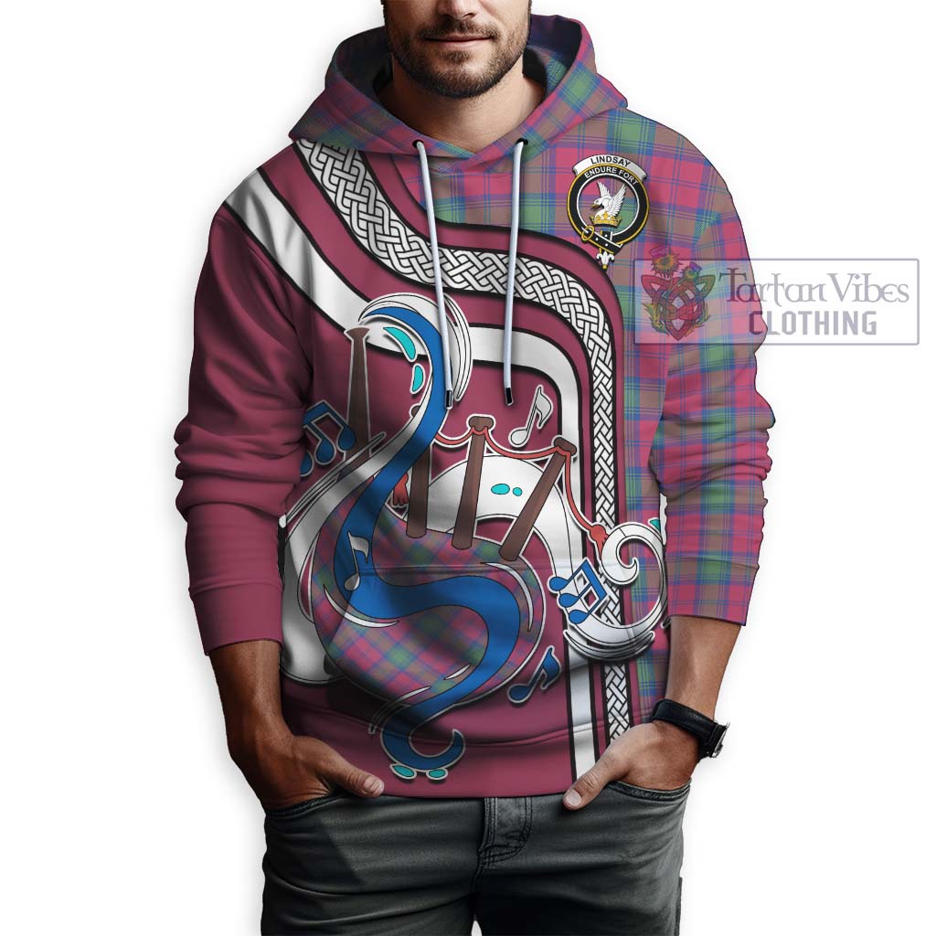 Tartan Vibes Clothing Lindsay Ancient Tartan Hoodie with Epic Bagpipe Style