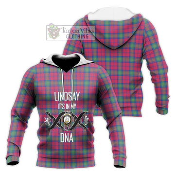 Lindsay Ancient Tartan Knitted Hoodie with Family Crest DNA In Me Style