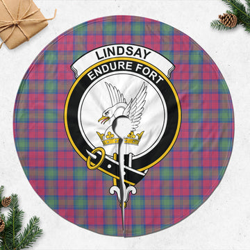 Lindsay Ancient Tartan Christmas Tree Skirt with Family Crest