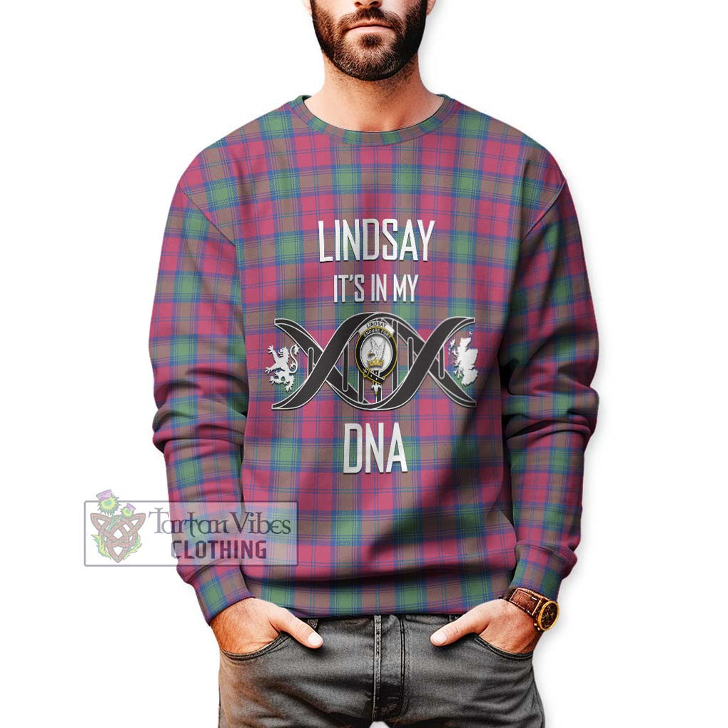 Lindsay Ancient Tartan Sweatshirt with Family Crest DNA In Me Style Unisex - Tartanvibesclothing Shop