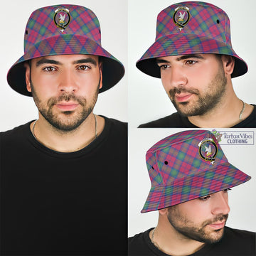 Lindsay Ancient Tartan Bucket Hat with Family Crest