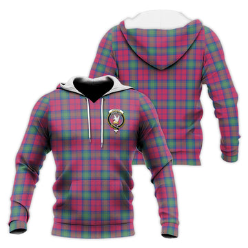 Lindsay Ancient Tartan Knitted Hoodie with Family Crest