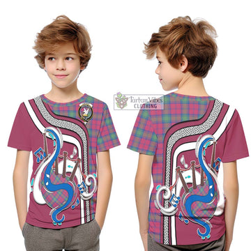 Lindsay Ancient Tartan Kid T-Shirt with Epic Bagpipe Style