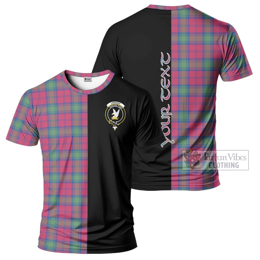 Lindsay Ancient Tartan T-Shirt with Family Crest and Half Of Me Style Kid's Shirt - Tartanvibesclothing Shop