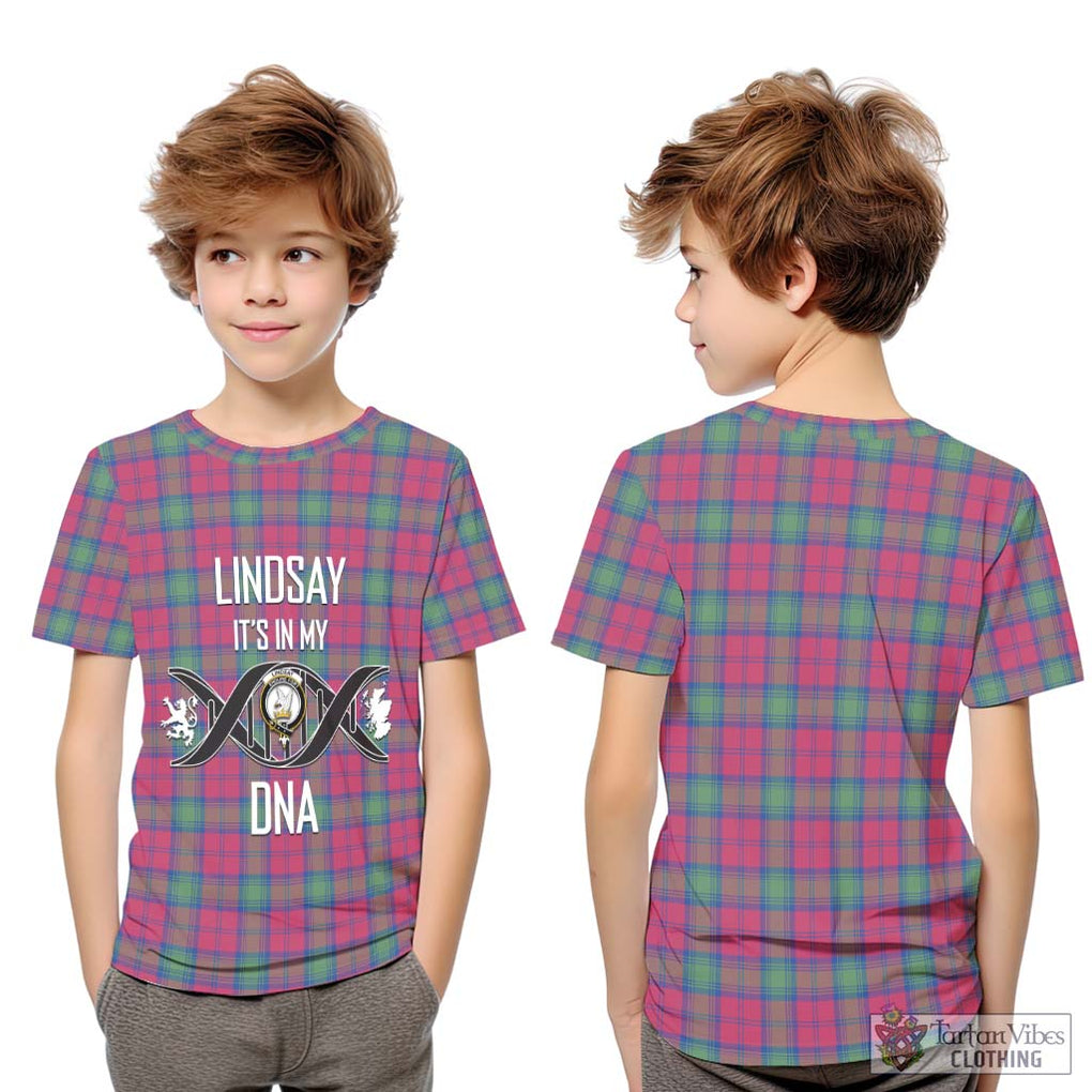 Lindsay Ancient Tartan Kid T-Shirt with Family Crest DNA In Me Style Youth XL Size14 - Tartanvibesclothing Shop