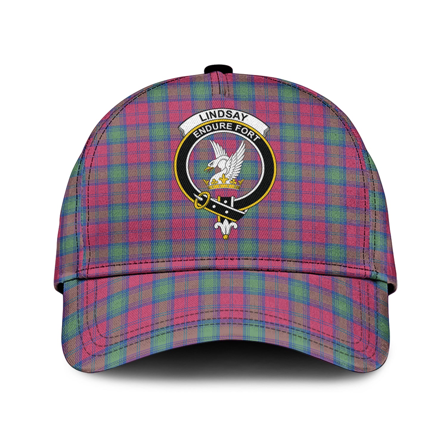 lindsay-ancient-tartan-classic-cap-with-family-crest