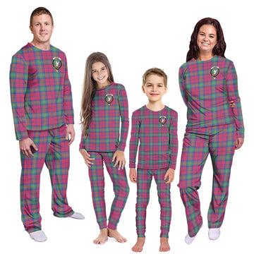 Lindsay Ancient Tartan Pajamas Family Set with Family Crest