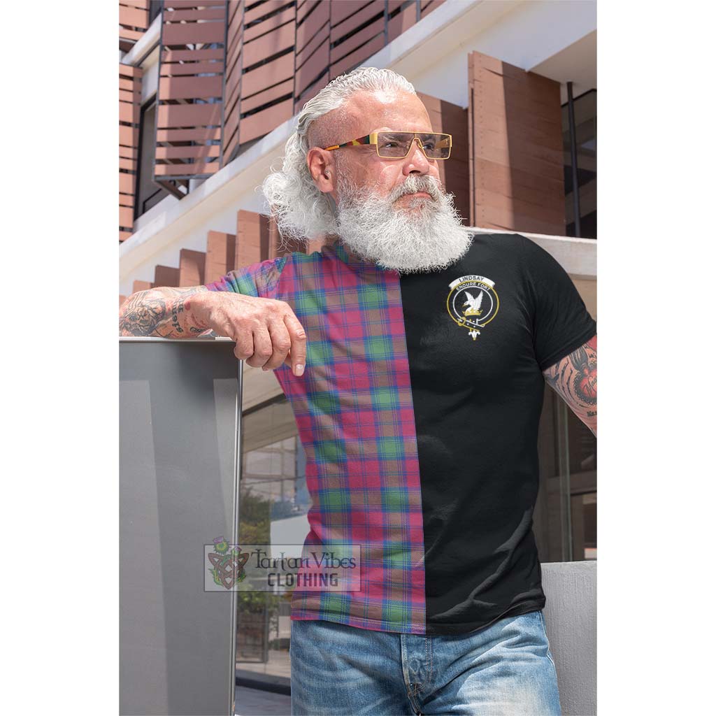 Tartan Vibes Clothing Lindsay Ancient Tartan Cotton T-shirt with Family Crest and Half Of Me Style