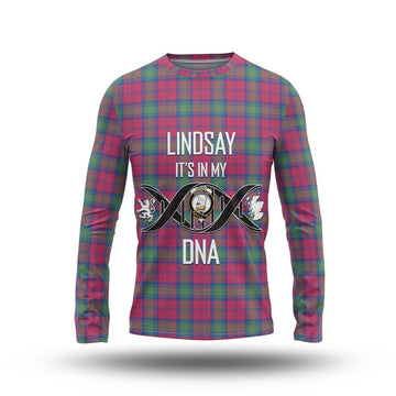 Lindsay Ancient Tartan Long Sleeve T-Shirt with Family Crest DNA In Me Style