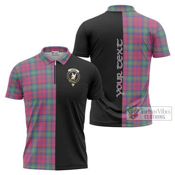 Lindsay Ancient Tartan Zipper Polo Shirt with Family Crest and Half Of Me Style