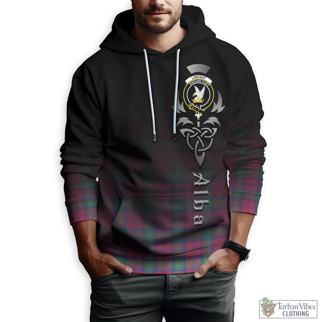 Tartan Vibes Clothing Lindsay Ancient Tartan Hoodie Featuring Alba Gu Brath Family Crest Celtic Inspired