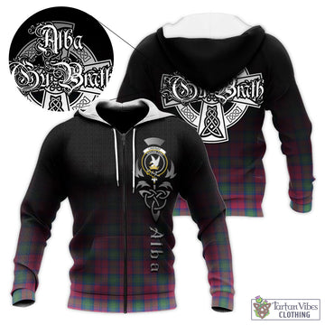 Lindsay Ancient Tartan Knitted Hoodie Featuring Alba Gu Brath Family Crest Celtic Inspired