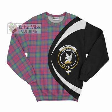 Lindsay Ancient Tartan Sweatshirt with Family Crest Circle Style