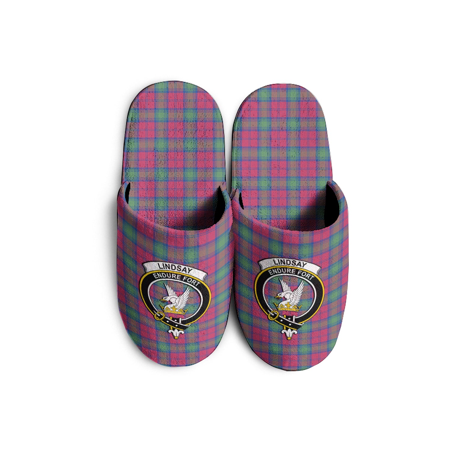 Lindsay Ancient Tartan Home Slippers with Family Crest - Tartanvibesclothing