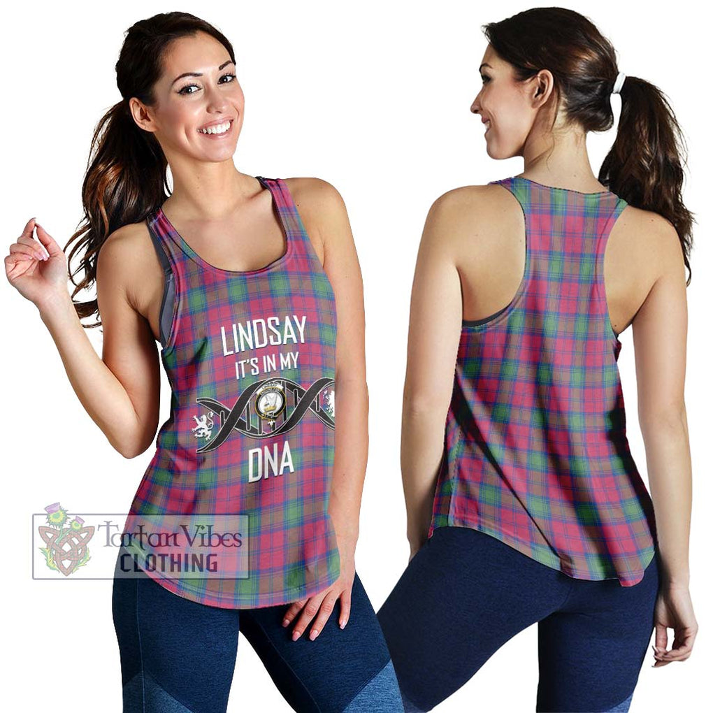 Lindsay Ancient Tartan Women's Racerback Tanks with Family Crest DNA In Me Style 4XL - Tartanvibesclothing Shop